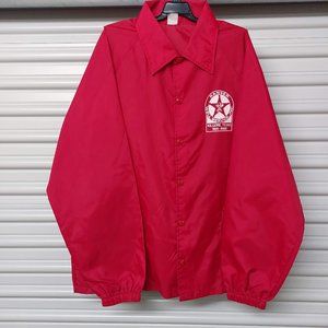 VTG Oil Well Work Nylon Windbreaker Rain Jacket Medium Ranger Kilgore Texas USA